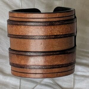 Tan Brown Leather Cuff